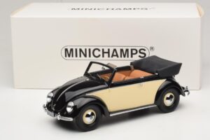Volkswagen Beetle Cabriolet Noir Crème Minichamps 1:18 107054131 Résine — image 6 sur 6
