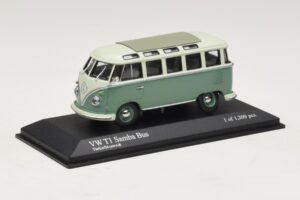 Volkswagen T1 Samba Bus Bleu Turquoise Blanc Minichamps 1:43 430052306 Métal — image 2 sur 4