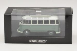 Volkswagen T1 Samba Bus Bleu Turquoise Blanc Minichamps 1:43 430052306 Métal — image 4 sur 4
