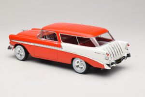 Chevrolet Bel Air Nomad Custom Rouge Clair & Blanc KK-Scale 1:18 KKDC181291 Métal — image 5 sur 6