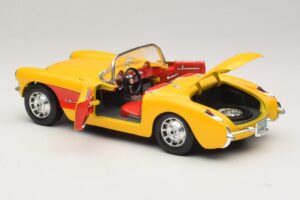 Chevrolet Corvette C1 Cabriolet Jaune Rouge Bburago 1:18 3034-M2 Métal — image 5 sur 8