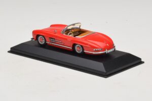 Mercedes 300 SL W198 Rouge Avec Intérieur Marron Minichamps 1:43 MB009 Diecast — image 3 sur 5