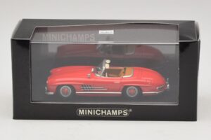 Mercedes 300 SL W198 Rouge Avec Intérieur Marron Minichamps 1:43 MB009 Diecast — image 5 sur 5
