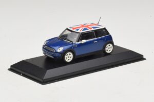 Mini Cooper S R53 Bleu Avec Drapeau Britannique Minichamps 1:43 MINI026 Diecast — image 2 sur 4