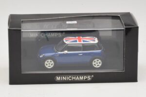 Mini Cooper S R53 Bleu Avec Drapeau Britannique Minichamps 1:43 MINI026 Diecast — image 4 sur 4