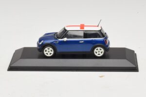 Mini Cooper S R53 Bleu Avec Drapeau Anglais Minichamps 1:43 MINI012 Diecast