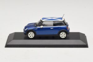 Mini Cooper S R53 Bleu Avec Drapeau Écossais Minichamps 1:43 MINI016 Diecast