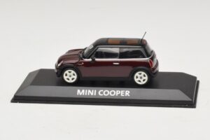 Mini Cooper S R53 Rouge Foncé Avec Toit Noir Minichamps 1:43 MINI028 Diecast