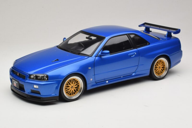 Nissan Skyline GT-R R34 V-Spec II Bleu Métallisé BBS Jantes KK-Scale 1:12 KKDC120211-2 Métal