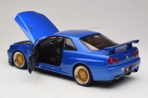 Nissan Skyline GT-R R34 V-Spec II Bleu Métallisé BBS Jantes KK-Scale 1:12 KKDC120211-2 Métal — image 5 sur 8