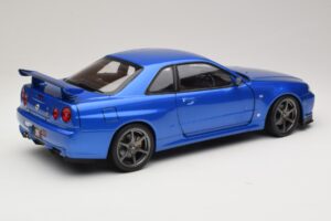 Nissan Skyline GT-R R34 V-Spec II Bleu Métallisé OEM Jantes KK-Scale 1:12 KKDC120211-1 Métal — image 3 sur 8