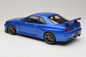 Nissan Skyline GT-R R34 V-Spec II Bleu Métallisé OEM Jantes KK-Scale 1:12 KKDC120211-1 Métal — image 7 sur 8