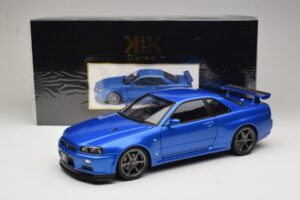 Nissan Skyline GT-R R34 V-Spec II Bleu Métallisé OEM Jantes KK-Scale 1:12 KKDC120211-1 Métal — image 8 sur 8