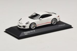 Porsche 911 991.1 R Blanc Avec Bandes Rouges Minichamps 1:43 410066220 Diecast