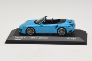 Porsche 911 991.1 Turbo S Cabriolet Bleu Minichamps 1:43 410067182 Diecast