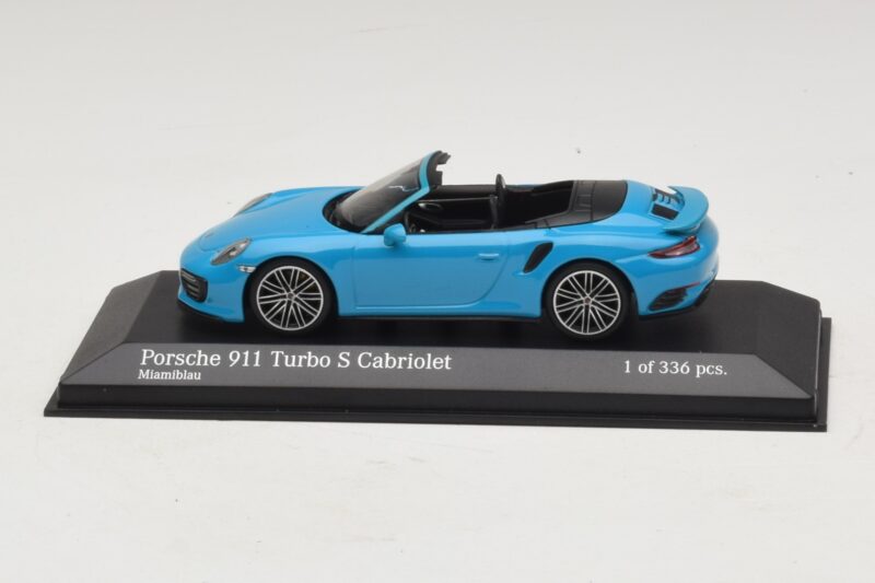 Porsche 911 991.1 Turbo S Cabriolet Bleu Minichamps 1:43 410067182 Métal