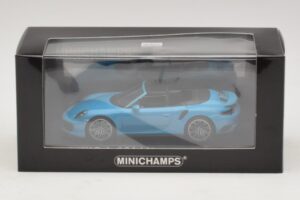 Porsche 911 991.1 Turbo S Cabriolet Bleu Minichamps 1:43 410067182 Métal — image 5 sur 5