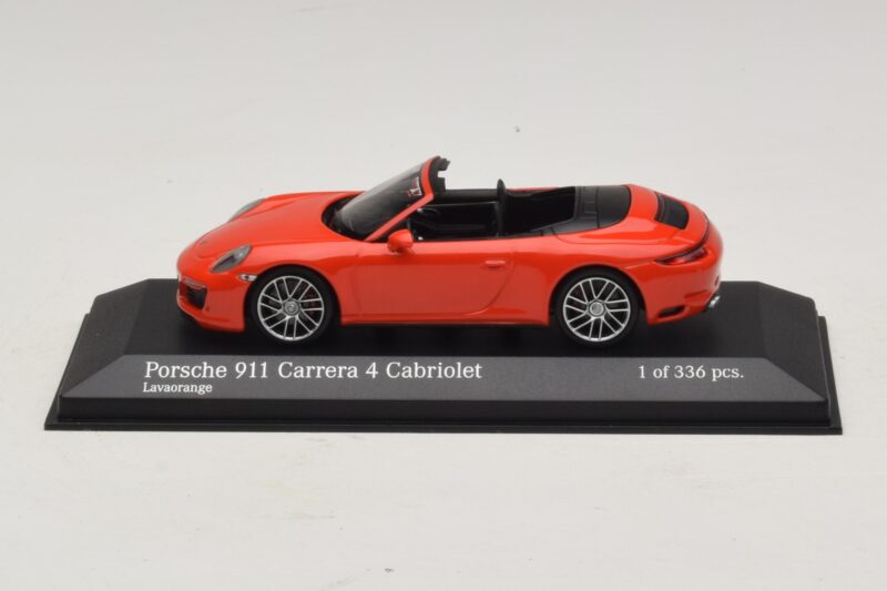 Porsche 911 991.2 Carrera 4 Cabriolet Orange Minichamps 1:43 410067231 Métal