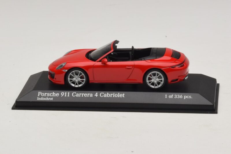 Porsche 911 991.2 Carrera 4 Cabriolet Rouge Minichamps 1:43 410067230 Métal