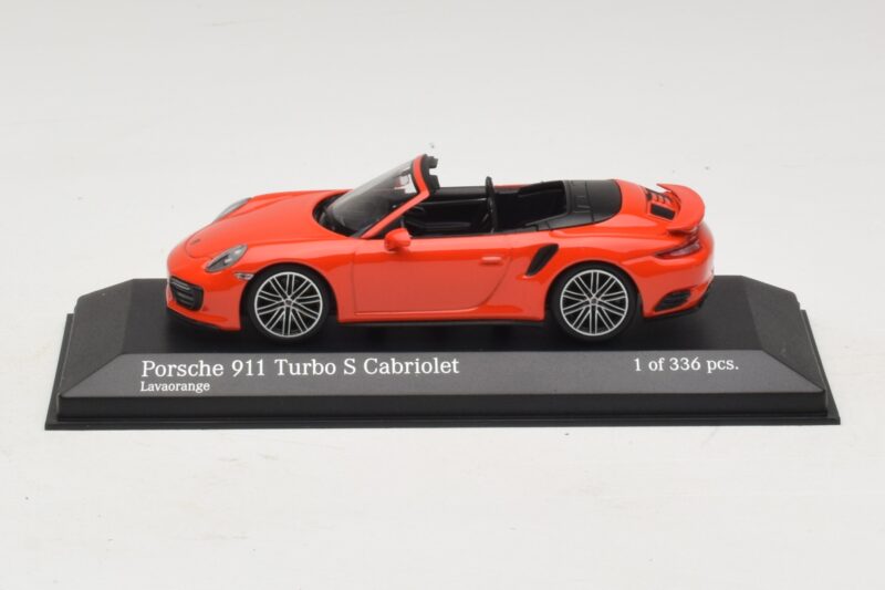 Porsche 911 991 Turbo S Cabriolet Orange Minichamps 1:43 410067181 Métal