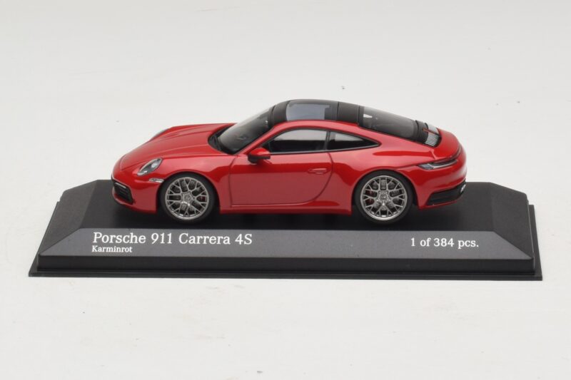 Porsche 911 992 Carrera 4S Rouge Minichamps 1:43 410069321 Métal